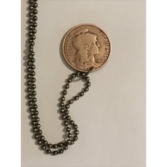 1917 France 5 COIN PENDANT French Antique Circulated Great Gift! 20” Necklace - Picture 4 of 6